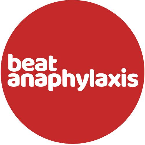 the beat anaphylaxis logo, red circle with white text