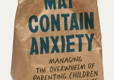 May Contain Anxiety book cover. Title on brown bag