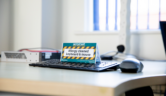 Workplace signs on a desk